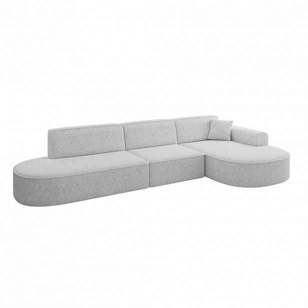 ALTDECOR ROHOVÁ SEDACÍ SOUPRAVA s otomanem vpravo MARI-L2 – 328 × 171 × 79 cm šedá látka