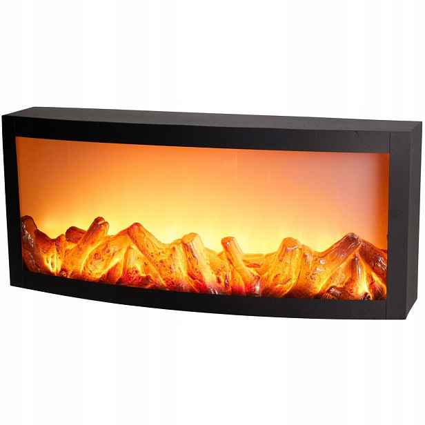 Elektrický Nástěnný Dekorativní Krb Led 57x25 cm Plamen Časovač Pilot