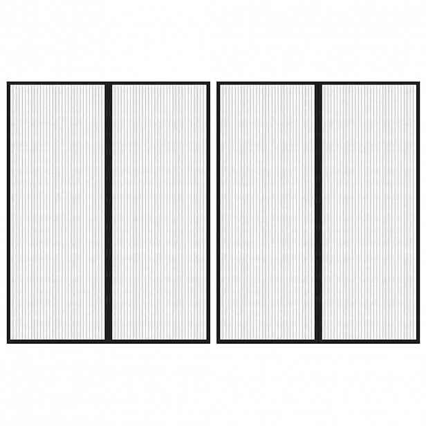 vidaXL Závěsy do dveří proti hmyzu 2 ks s magnety černé 230 x 160 cm