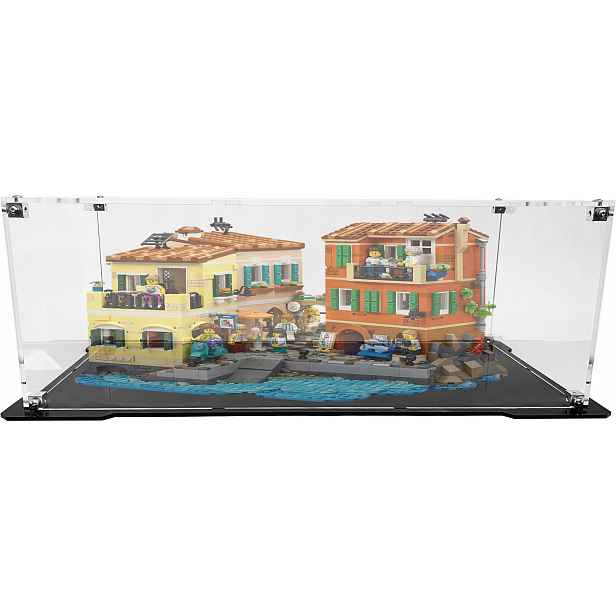 Vitrína s černou základnou pro Lego 21359 Ideas Italská riviéra
