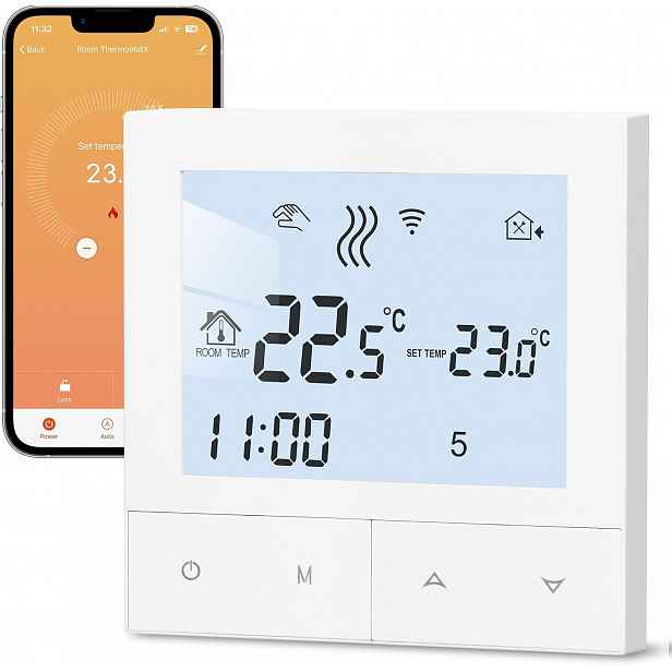 Beok Tuya Smart pokojový termostat, podlahové vytápění, TDS72WIFI-WP