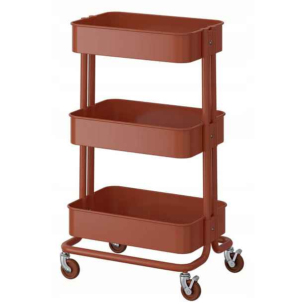 Ikea Raskog kuchyňský vozík na kolečkách, regál 35x45x77 Červenohnědý