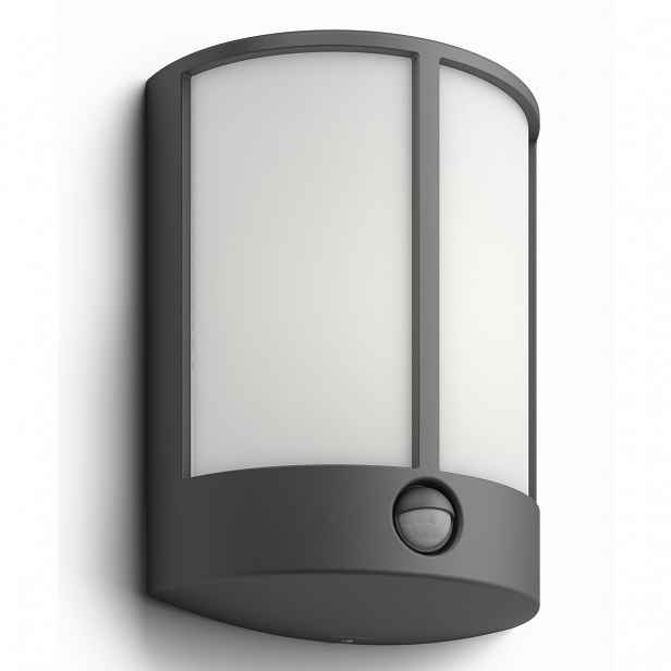 Philips 16465/93/16 Stock Venkovní nástěnné LED svítidlo s čidlem 24,5 cm, antracit