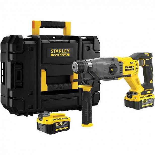 Stanley - 18V AKU kombinované kladivo, 2x aku 4,0 Ah Li-Ion, nabíječka SFMCH900M22-QW