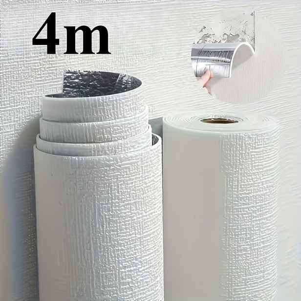 TEMU Samolepicí stropní fólie o délce 400 cm a šířce 50 cm, určená pro zvukotěsné stěny a , vhodná do obývacích pokojů, snadná instalace, vhodná pro