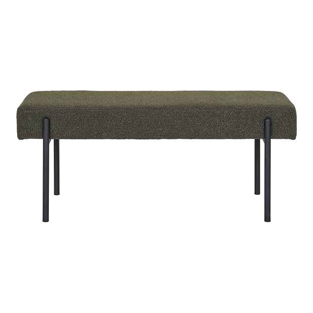 Tmavě zelená lavice z textilie bouclé Swindon – House Nordic