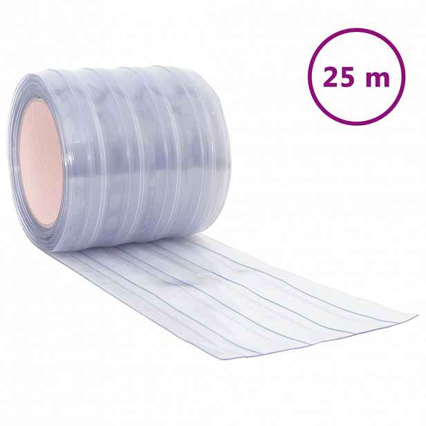 vidaXL Závěs do dveří průhledný 200 mm x 1,6 mm 25 m PVC