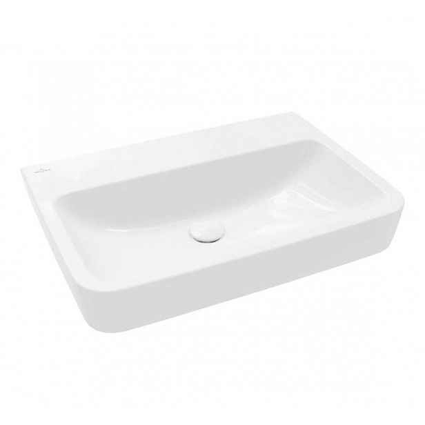 Villeroy & Boch O.novo - Umyvadlo na desku, 65x46 cm, bez přepadu, bez otvoru pro baterii, alpská bílá 4A41KF01