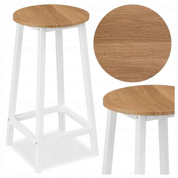 Barová židle kovová Flint Bílá Modern Oak
