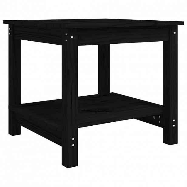 vidaXL Konferenční stolek černý 50 x 50 x 45 cm masivní borové dřevo