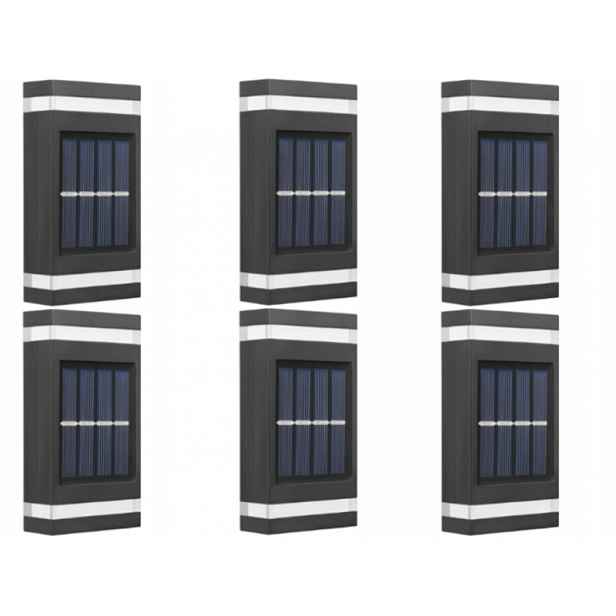 6x Venkovní solární Led lampa Světlo Nástěnné svítidlo se senzorem soumraku