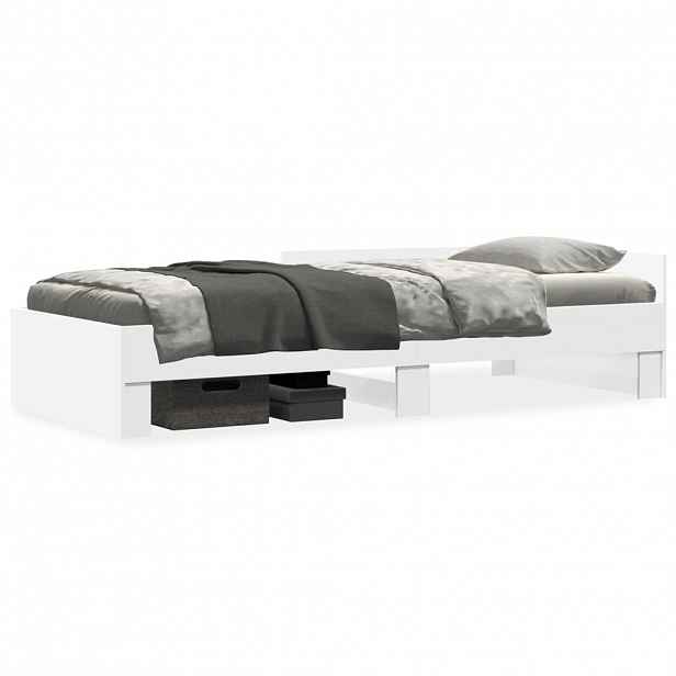 vidaXL Rám postele bílý 90 x 200 cm kompozitní dřevo