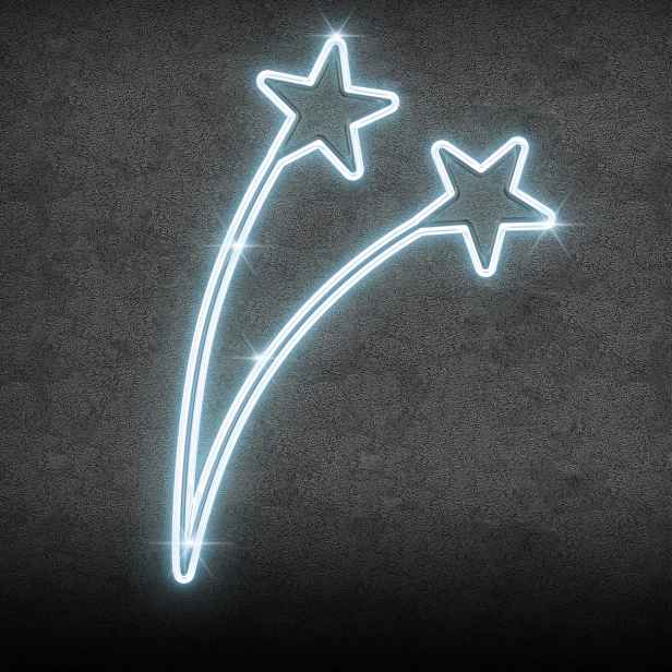Easy Fix 2D LED světelný převěs hvězdičky, 95 × 120 cm, ledově bílá