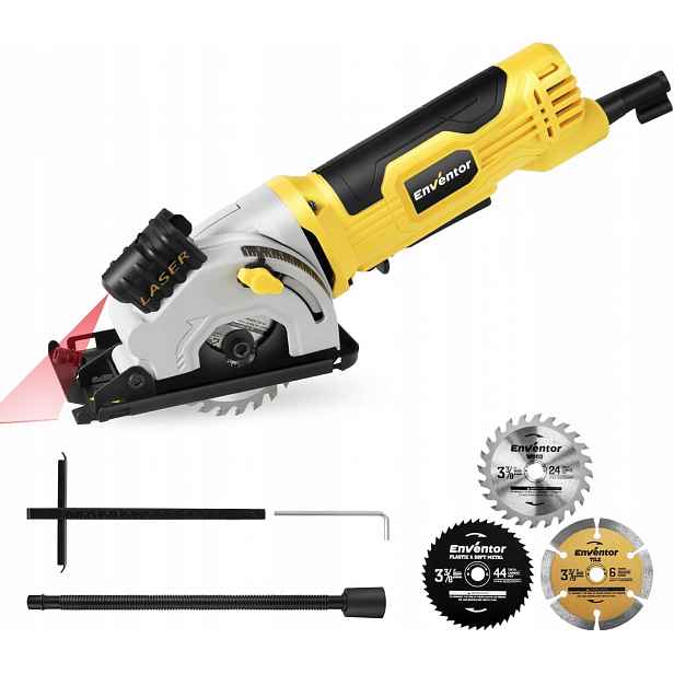 Enventor Mini kotoučová pila 580 W 4000 ot/min Laser 3 kotouče