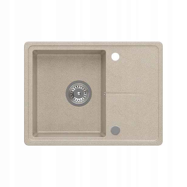 Quadron Tony 116 Granitový dřez 1-komorový 60x45x18,5 cm Béžový Sand