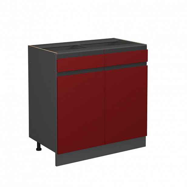 Vicco SPODNÍ SKŘÍŇKA KUCHYŇSKÉ LINKY R-Line Červená 80 cm Tvar J, bez pracovní desky