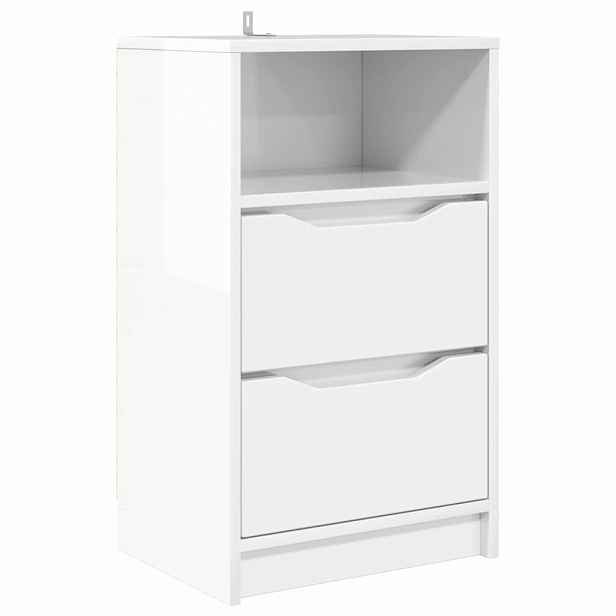 vidaXL Noční stolek Bílá s vysokým leskem 40 x 30 x 67 cm