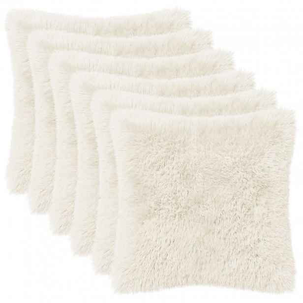 vidaXL Povlak na polštář 6 pcs HEERLEN Bílá 30 x 30 cm PV fleece