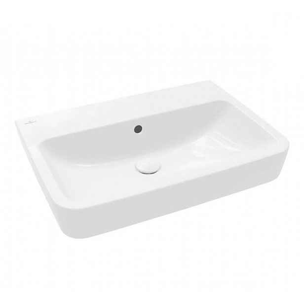 Villeroy & Boch O.novo - Umyvadlo na desku, 65x46 cm, s přepadem, bez otvoru pro baterii, AntiBac, CeramicPlus, alpská bílá 4A41KJT2