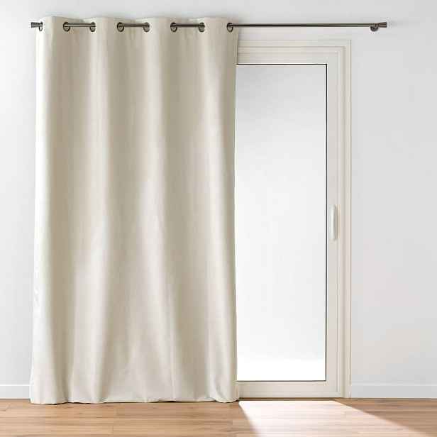 Béžový sametový závěs 140x260 cm Olympe – douceur d'intérieur