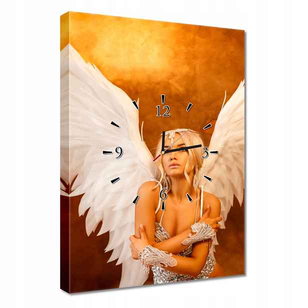 Nástěnné hodiny 40x60 Anděl blond vlasy