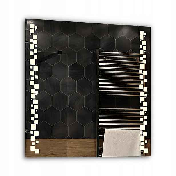 Neutrální Zrcadlo Detroit s Led osvětlením 60x60 cm