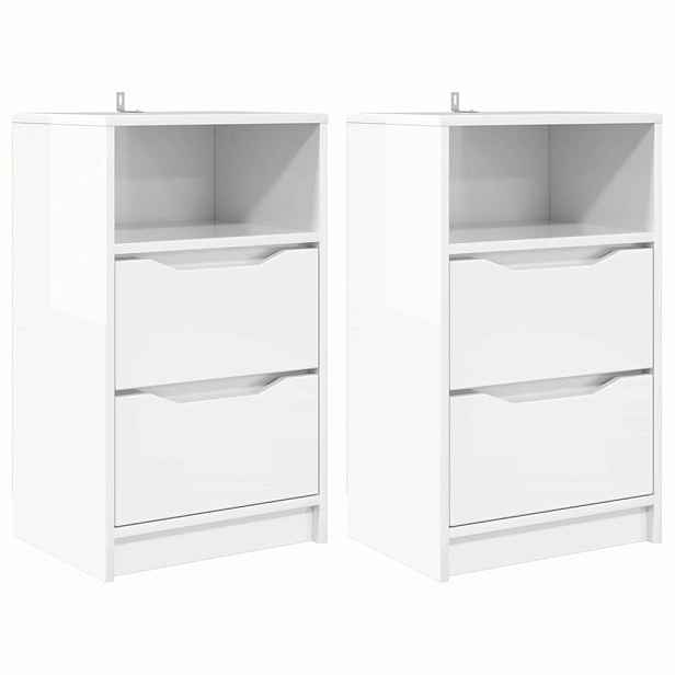 vidaXL Noční stolky 2 ks Bílá s vysokým leskem 40 x 30 x 67 cm