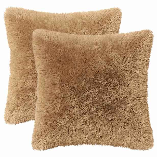 vidaXL Povlak na polštář 2 pcs HEERLEN Taupe 30 x 30 cm PV fleece