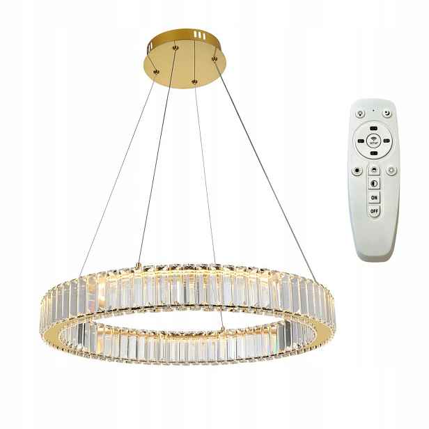 Křišťálová Závěsná Stropní Zrcadlová Lampa Do Obývacího Pokoje S Dálkovým Ovládáním