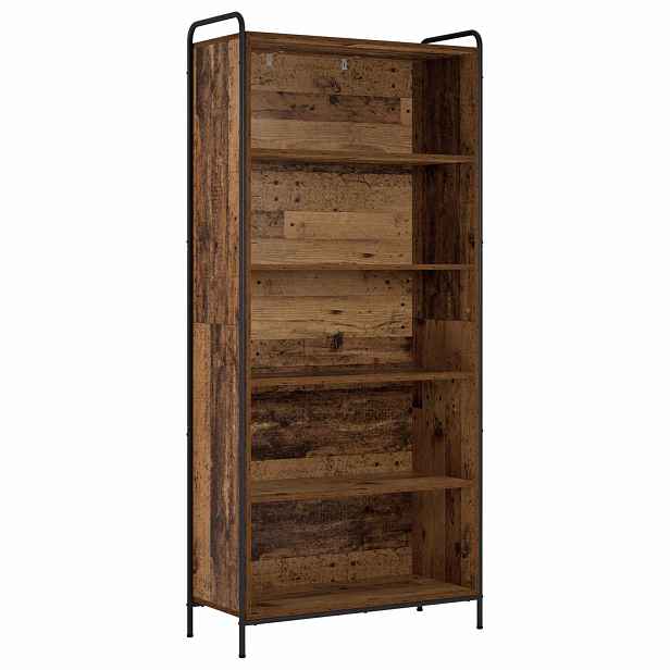vidaXL Knihovna 55,5 x 33 x 174 cm Kompozitní dřevo Staré dřevo