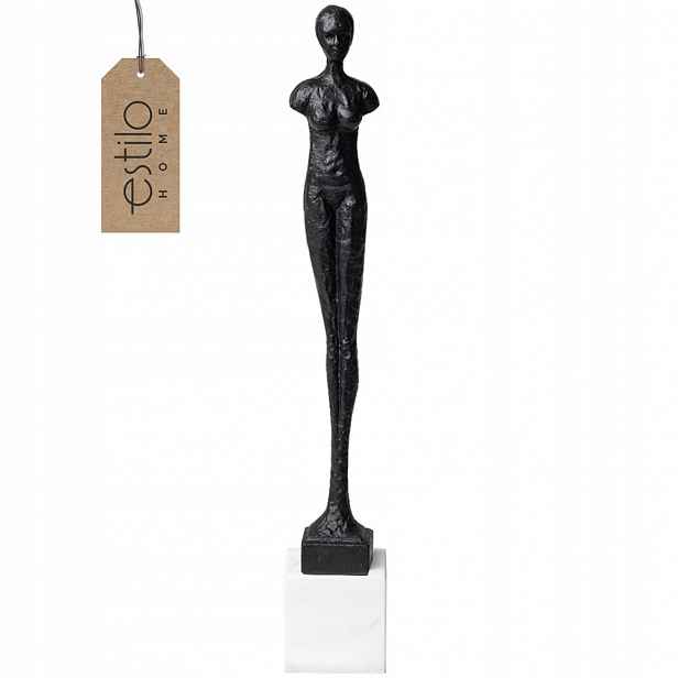 Dekorativní socha Vysoká velká figurka ženy 43 cm s mramorovou základnou