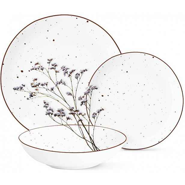Komplet Magda Gessler Jídelní Servis Porcelánové Talíře 18el 6 Osob Bílý