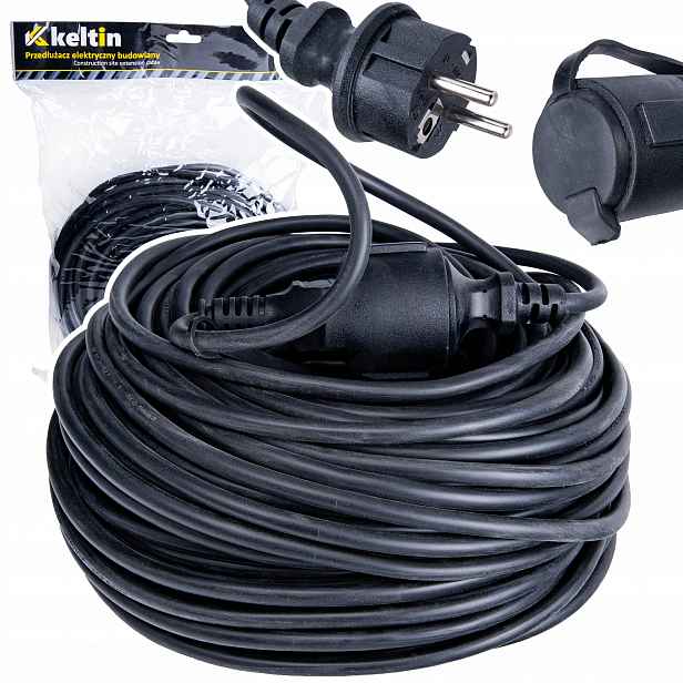 Prodlužovací Kabel Kabel Zahradní Stavební 3x2,5 mm 40 m Černý 230V IP44 1GN