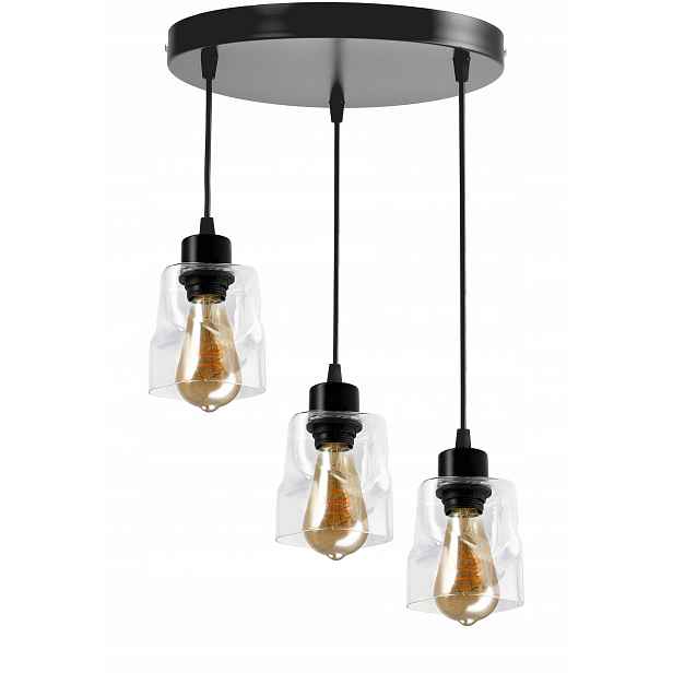 Stropní Svítidlo Stropní Svítidlo Led E27 3x E27 Skleněný rolovací Čtverec Průhledný