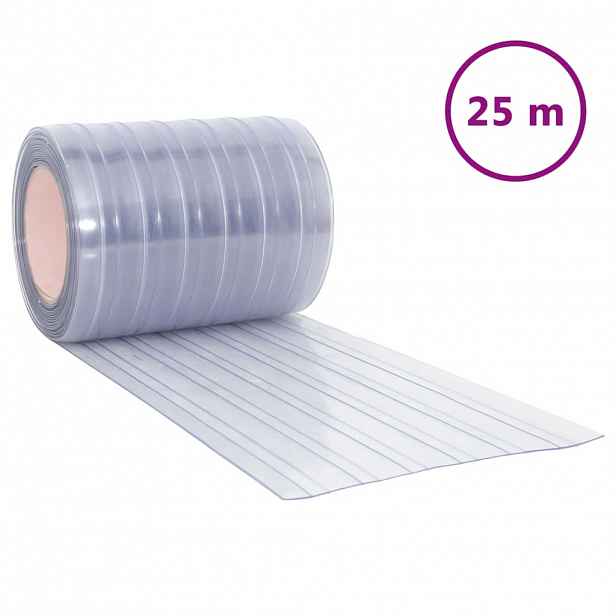 vidaXL Závěs do dveří průhledný 300 mm x 2,6 mm 25 m PVC