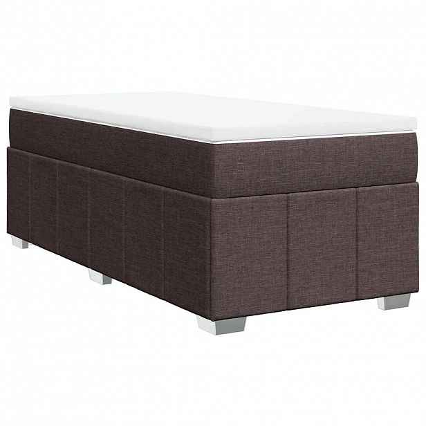 vidaXL Box spring postel s matrací tmavě hnědá 100 x 200 cm textil