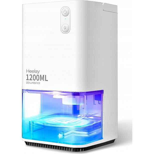 Elektrický Odvlhčovač Vzduchu 1200 ML Tichý Chod Auto Vypnutí Led 7KOL