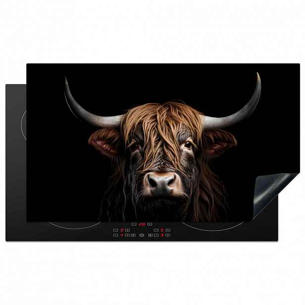 MuchoWow KRYT NA INDUKČNÍ DESKU Skotský horal - Portrét - Černá - Zvíře 89.6x51.6 cm