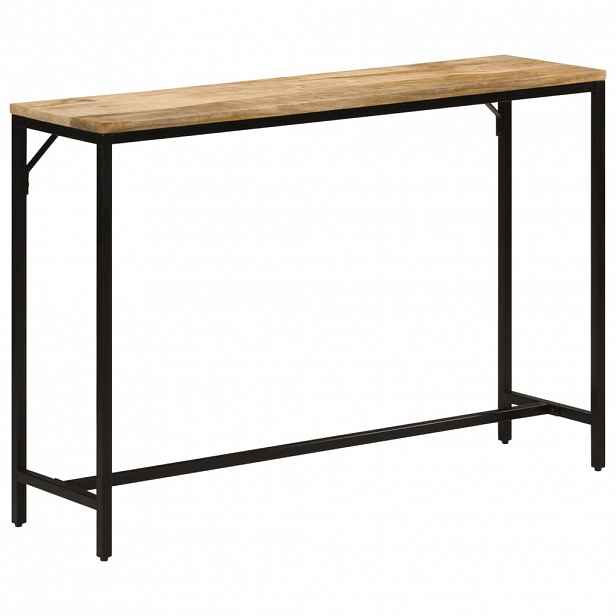 vidaXL Konzolový stolek 110x30x75 cm masivní hrubý mangovník a železo