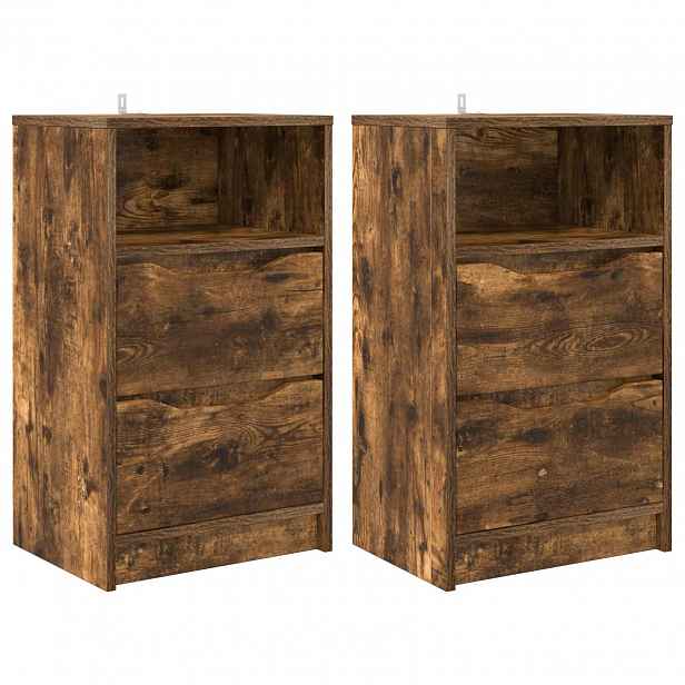 vidaXL Noční stolky 2 ks Kouřový dub 40 x 30 x 67 cm Kompozitní dřevo