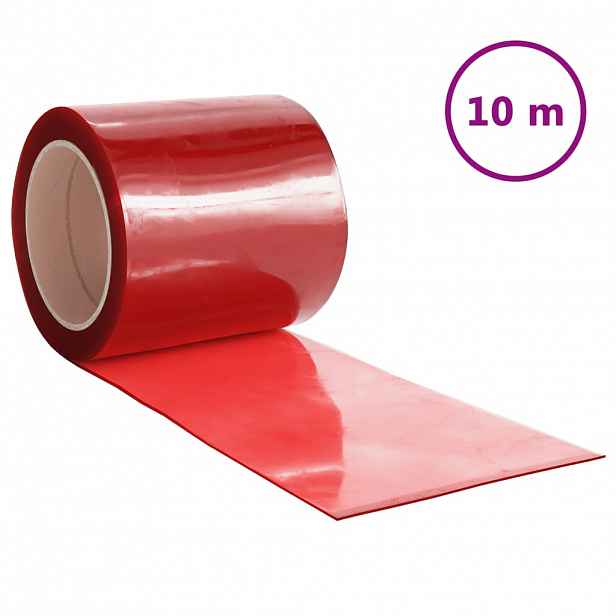 vidaXL Závěs do dveří červený 200 mm x 1,6 mm 10 m PVC