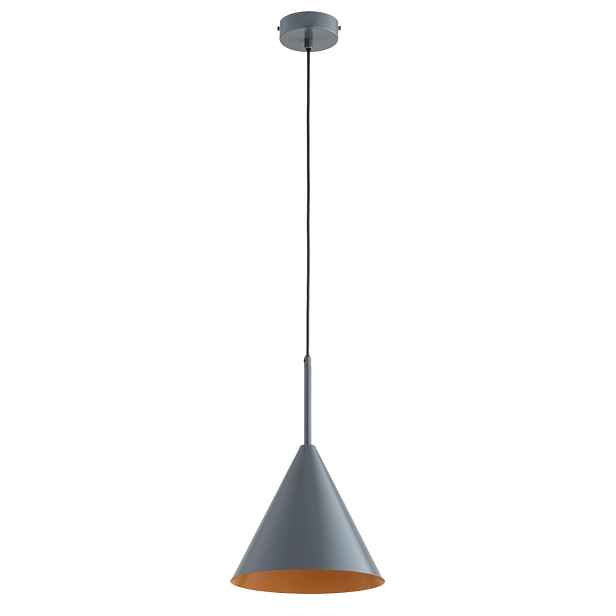 Závěsná lampa japandi tmavě šedá kuželová E27 15W Alfa