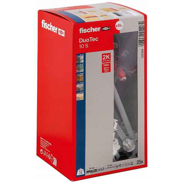 Fischer Duotec 10S Nylonový upínací kolík s vrutem pro dřevotřískové desky