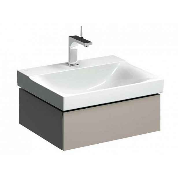 Geberit Xeno 2 - Skříňka pod umyvadlo 60 cm, zásuvka s LED svítidlem, šedobéžová 500.505.00.1