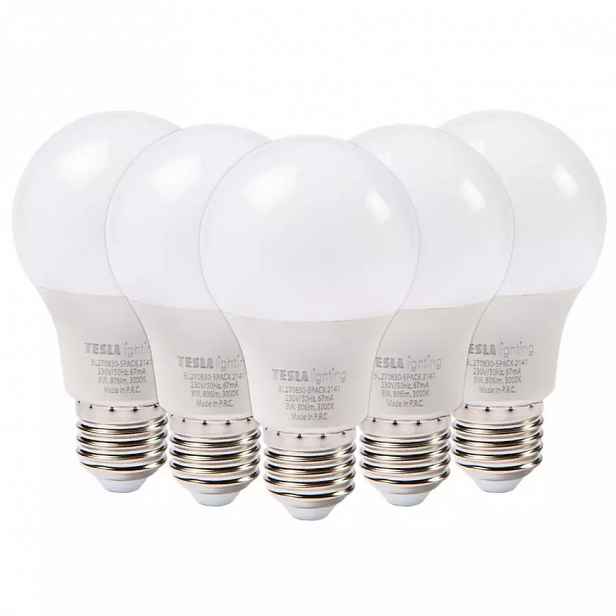 LED žárovka bulb 8W E27 3000K 806LM, 5 pack