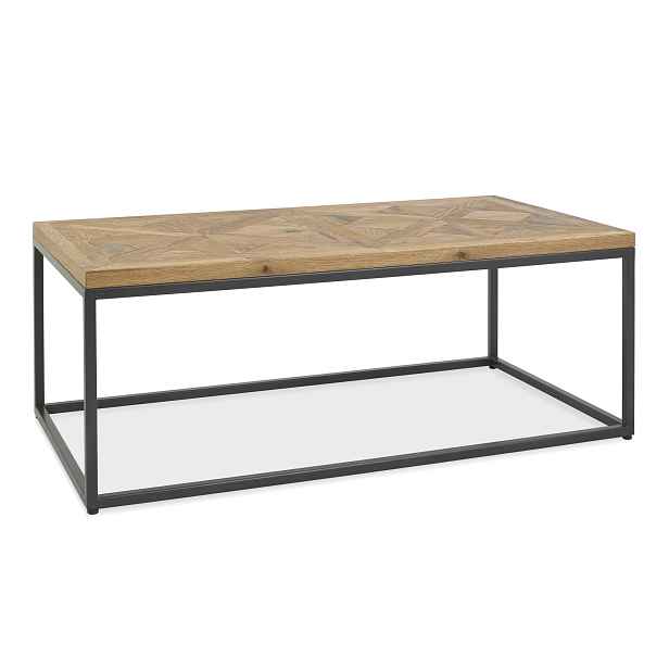 LivinHill Konferenční stolek Indus 114 cm z masivu dub přírodní/grafit