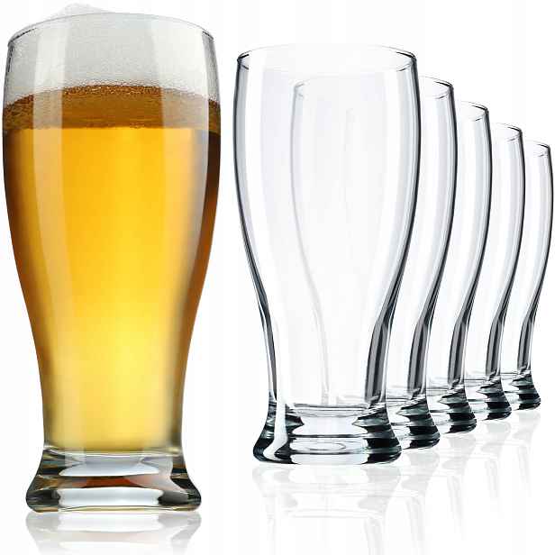 Pivní Sklenice Na Pivo 565 Ml 0,5L Skleněný Kufřík Velký Set 6 Ks Sklenice Na Dárek