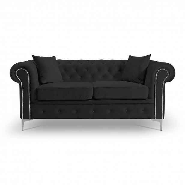 Rozkládací pohovka Roma Chesterfield II Černá