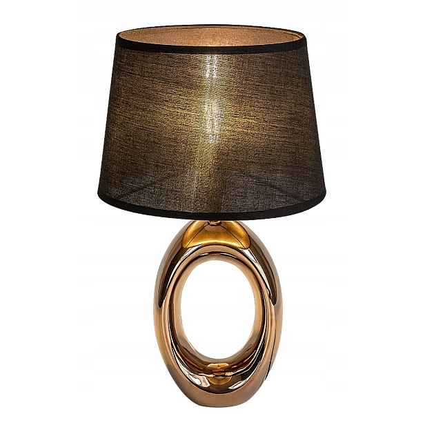 Stolní lampa Rabalux Dalora bronzová černá E14 25W, keramické stínidlo