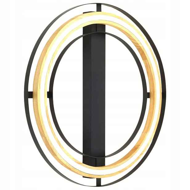 Stropní svítidlo Ril bílá černá dub 1xLED 25W Kulaté Stylové Osvětlení